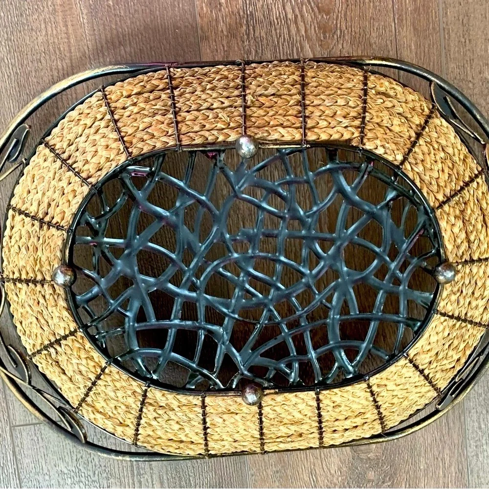 Woven Basket with Metal Frame